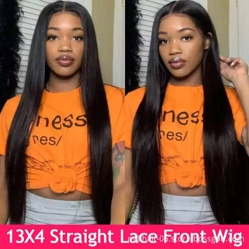 Hair Vendors Raw Indian Hair Straight Lace Front Wigs Preplucked Hairline Scalp Natural Human Hair Wigs